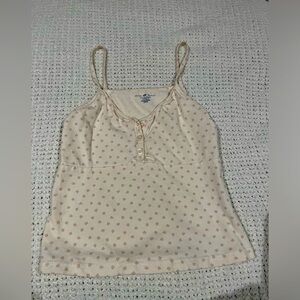 Beige Brandy Melville floral tank top